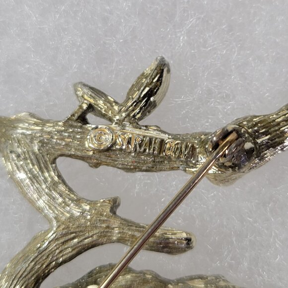 Sarah Coventry Silver-Tone "M" Branch-Style Nature-Inspired Design Brooch Pin - Picture 4 of 7